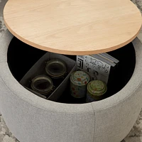Round Storage Ottoman, 2 in 1 Function