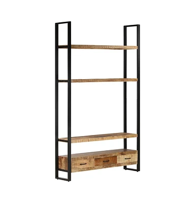 vidaXL Bookshelf 46.5"x11.8"x78.7" Solid Rough Mango Wood