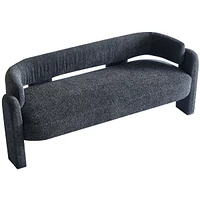75.59" Wide Boucle Upholstery Modern Sofa For Living Room Dark Grey