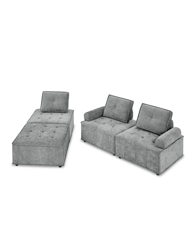 Simplie Fun L-Shape Modular Sectional Sofa, Diy Combination