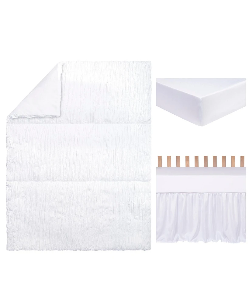 Trend Lab Simply White 3 Piece Crib Bedding Set