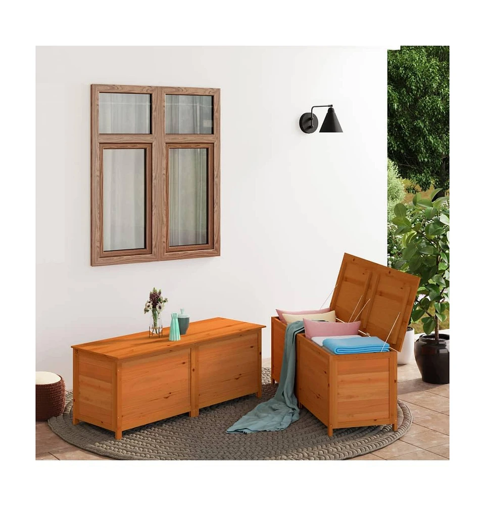 vidaXL Patio Cushion Box Brown 78.7"x19.7"x22" Solid Wood Fir