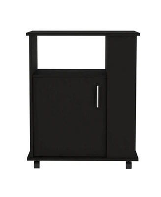 Simplie Fun Correy 4-Shelf Microwave Cabinet With Caster Black Wengue