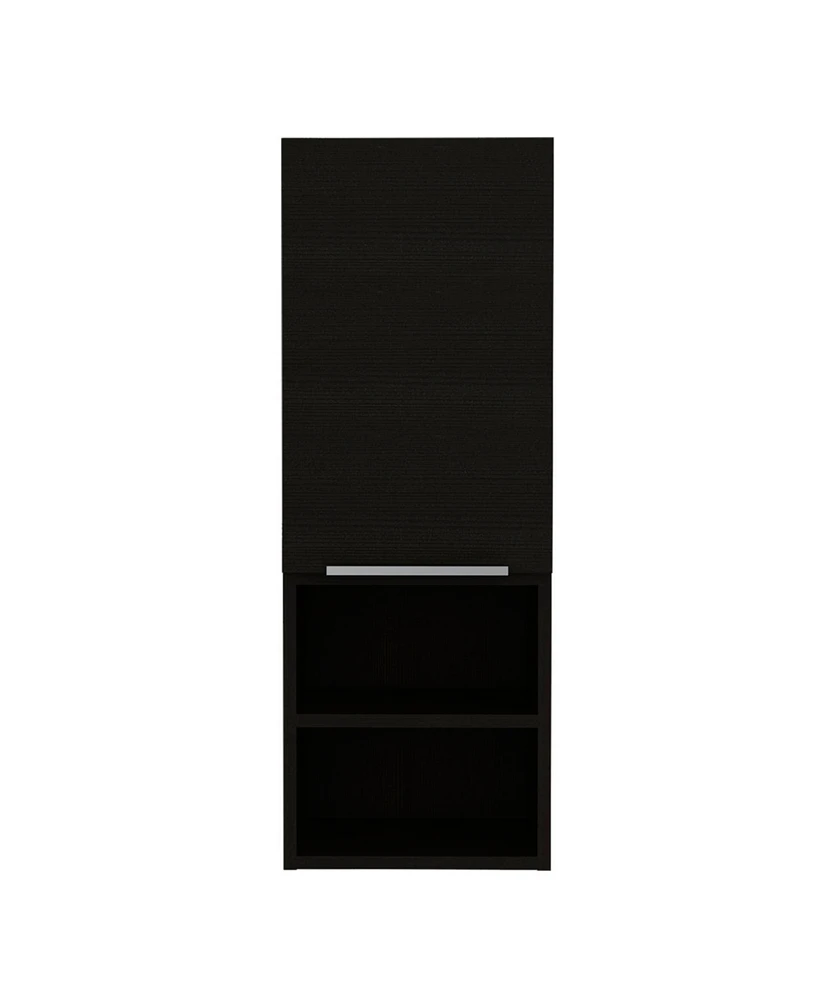 Simplie Fun Kingston Rectangle 2-Shelf Medicine Cabinet Black Wengue