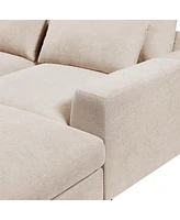 Streamdale Furniture Feather Filled L-Shape Convertible Sectional Sofa