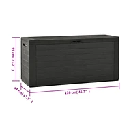 vidaXL Patio Storage Box Anthracite 45.7"x17.3"x21.7"