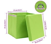 vidaXL Storage Boxes with Lids 4 pcs 12.6"x12.6"x12.6" Fabric