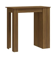 vidaXL Bar Table with Storage Rack Brown Oak 40.2"x19.7"x40.7" Engineered Wood