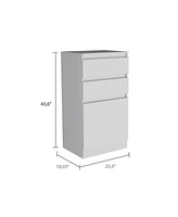 Kamelot Dresser With Jewelry Box, Single Door Cabinet, Mirror, Two Drawers - White