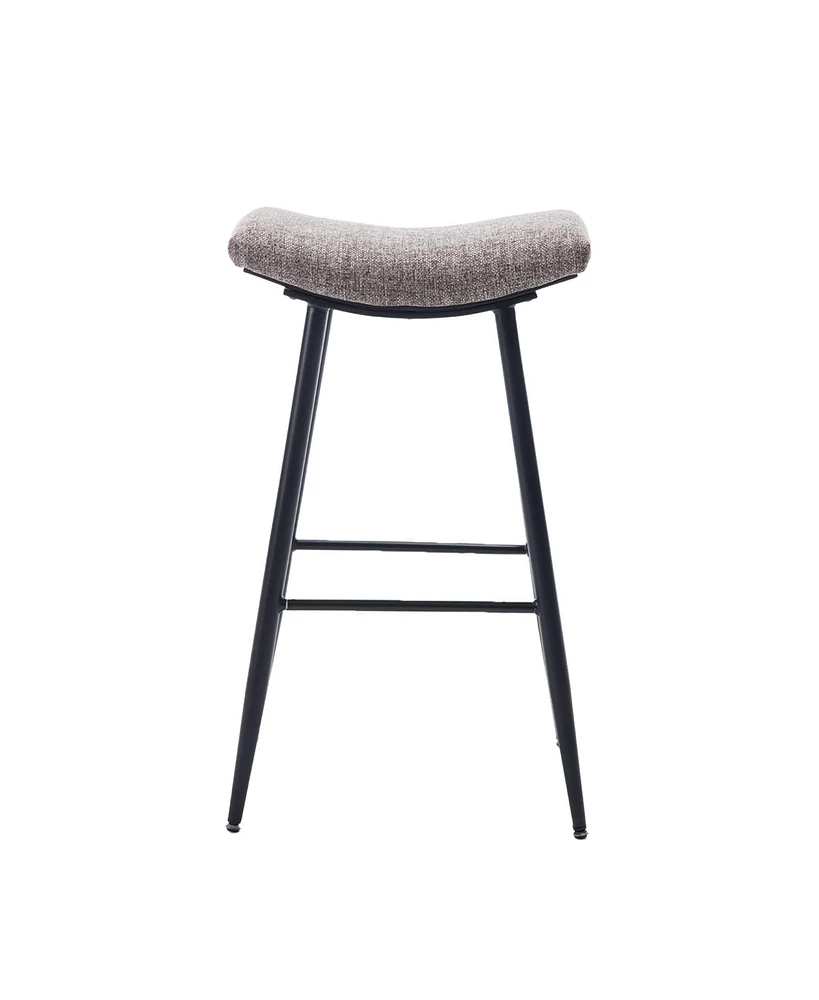 Simplie Fun Linen Upholstered Bar Stools Set, 2-Pack