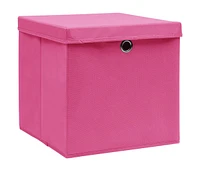 vidaXL Storage Boxes with Lids 4 pcs 12.6"x12.6"x12.6" Fabric