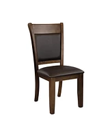 Streamdale Furniture Rustic Brown Finish Wooden Side Chairs 2 Piece Set