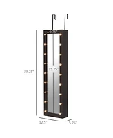 Streamdale Furniture Wall-Mounted Jewelry Armoire with 18 Led Lights