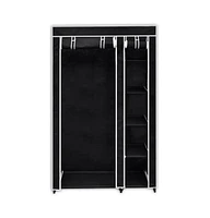 vidaXL Folding Wardrobe Black 43" x 18" x 69"