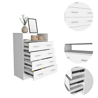 Dover 4-Drawer Rectangle Dresser White