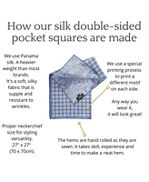 Elizabetta Men's Rimini - Large Silk Pocket Square for Men