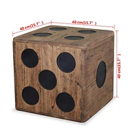 vidaXL Storage Box Mindi Wood 15.7"x15.7"x15.7" Dice Design