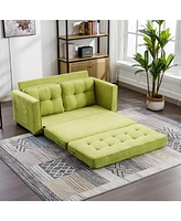 Streamdale Furniture Modern Green Loveseat Sofa with Pull-Out Bed & Side Pocket