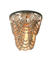 Storied Home 2-Tier Draped Wood Bead Chandelier