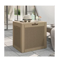 vidaXL Patio Storage Box Light Brown 21.9"x16.9"x20.9" Polypropylene