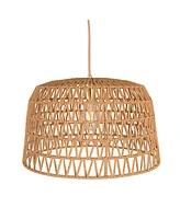 Storied Home Open Weave Metal and Paper Rope Ceiling Light Natural and Brushed Gold