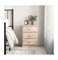 vidaXL Bedside Cabinet Alta 16.1"x13.8"x21.9" Solid Wood Pine