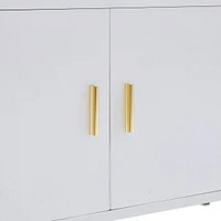 78 Inch 4 Tiers Home Office Bookcase Bookshelf, Storage Cabinet Display Shelf, X Bar Gold Frame