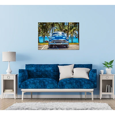 Simplie Fun Classic Car At The Beach Acrylic Wall Art (32 H X 48 W)