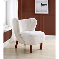 Simplie Fun Zusud Accent Chair in White Teddy Sherpa