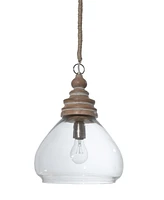 Storied Home Distressed Mango Wood Ceiling Light and Natural