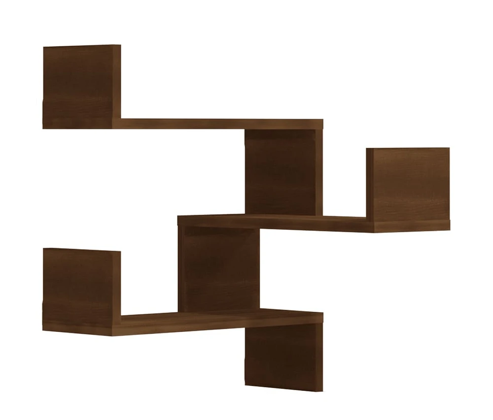 vidaXL Wall Corner Shelves 2 pcs Brown Oak 15.7"x15.7"x19.7" Engineered Wood