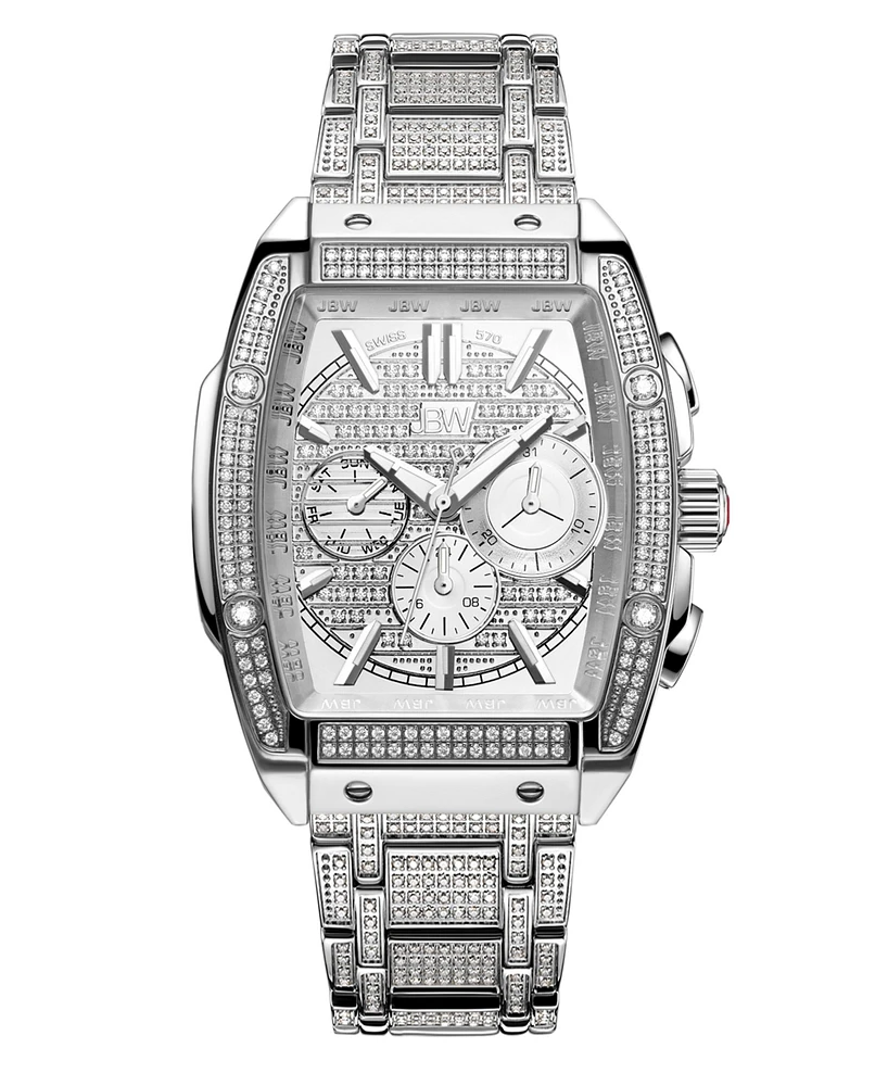 Jbw Men's Echelon Platinum Series Diamond (3 ct. t.w.) Stainless Steel Watch, 41Mm