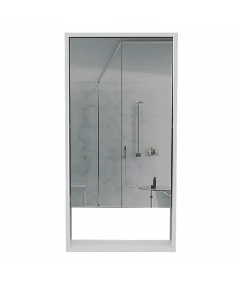 Streamdale Furniture Burlington Rectangle Medicine Cabinet With Mirror White