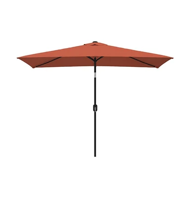 vidaXL Outdoor Parasol with Metal Pole 118"x78.7" Terracotta