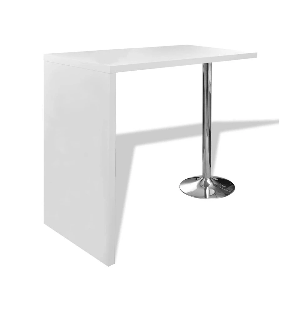 vidaXL Bar Table Mdf with 1 Steel Leg High Gloss White