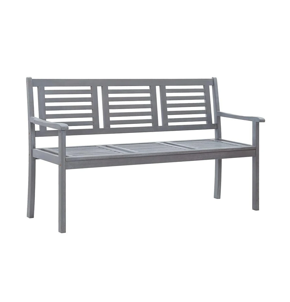 vidaXL 3-Seater Patio Bench 59.1" Solid Wood Eucalyptus