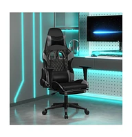 vidaXL Gaming Chair with Footrest Black and Gray Faux Leather