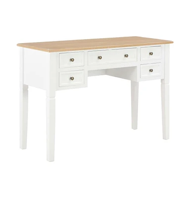 vidaXL Writing Desk White 43.1"x17.7"x30.5" Wood