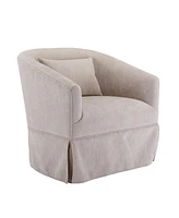 Simplie Fun Degree Swivel Accent Armchair Linen Blend