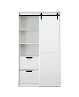 Simplie Fun Classic Wardrobe with Sliding Barn Door