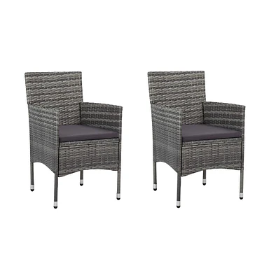 vidaXL Patio Dining Chairs 2 pcs Poly Rattan