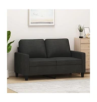 vidaXL 2-Seater Sofa Black 47.2" Fabric