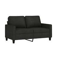 vidaXL 2-Seater Sofa Black 47.2" Fabric