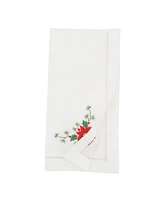 Saro Lifestyle Whimsical Poinsettia Embroidered Napkin Set of 6, 20"x20"