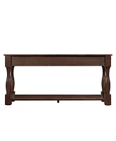 Streamdale Furniture 63" Wood Console Table with Drawers & Shelf, Easy Assembly