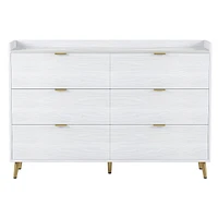 Modern 6-Drawer Dresser with Marble Top