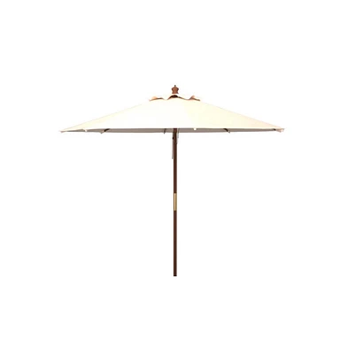 Safavieh Cannes 11Ft Wooden Pulley Market Umbrella