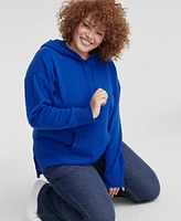 Charter Club Plus Cashmere Drawstring Hoodie, Created for Macy's