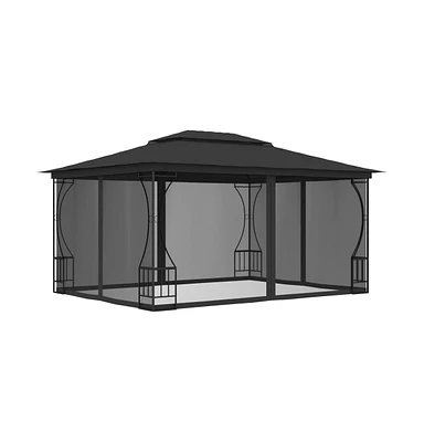 vidaXL Gazebo with Nets 9.8'x13.1'x8.7' Anthracite