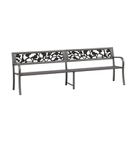 vidaXL Twin Patio Bench 96.9" Gray Steel